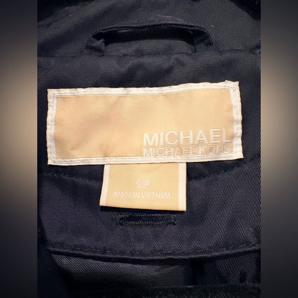 Michael Kors Classic Black Belted Trench Coat | Women’s Size Small - Picture 3 of 4